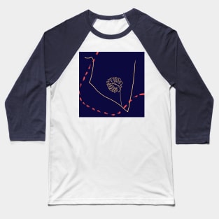 Tropical Dark Blue String Abstract Art Baseball T-Shirt